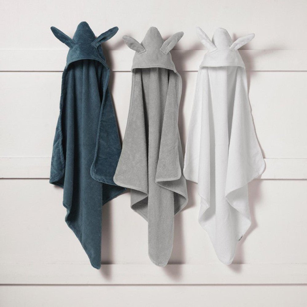 Bade-cape Bunny vert minéral Babymatters