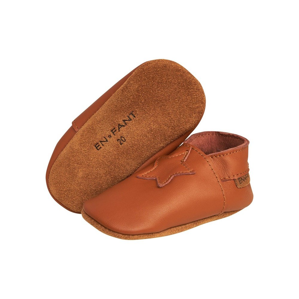 CHAUSSURES BÉBÉ EN CUIR - ÉTOILE COGNAC