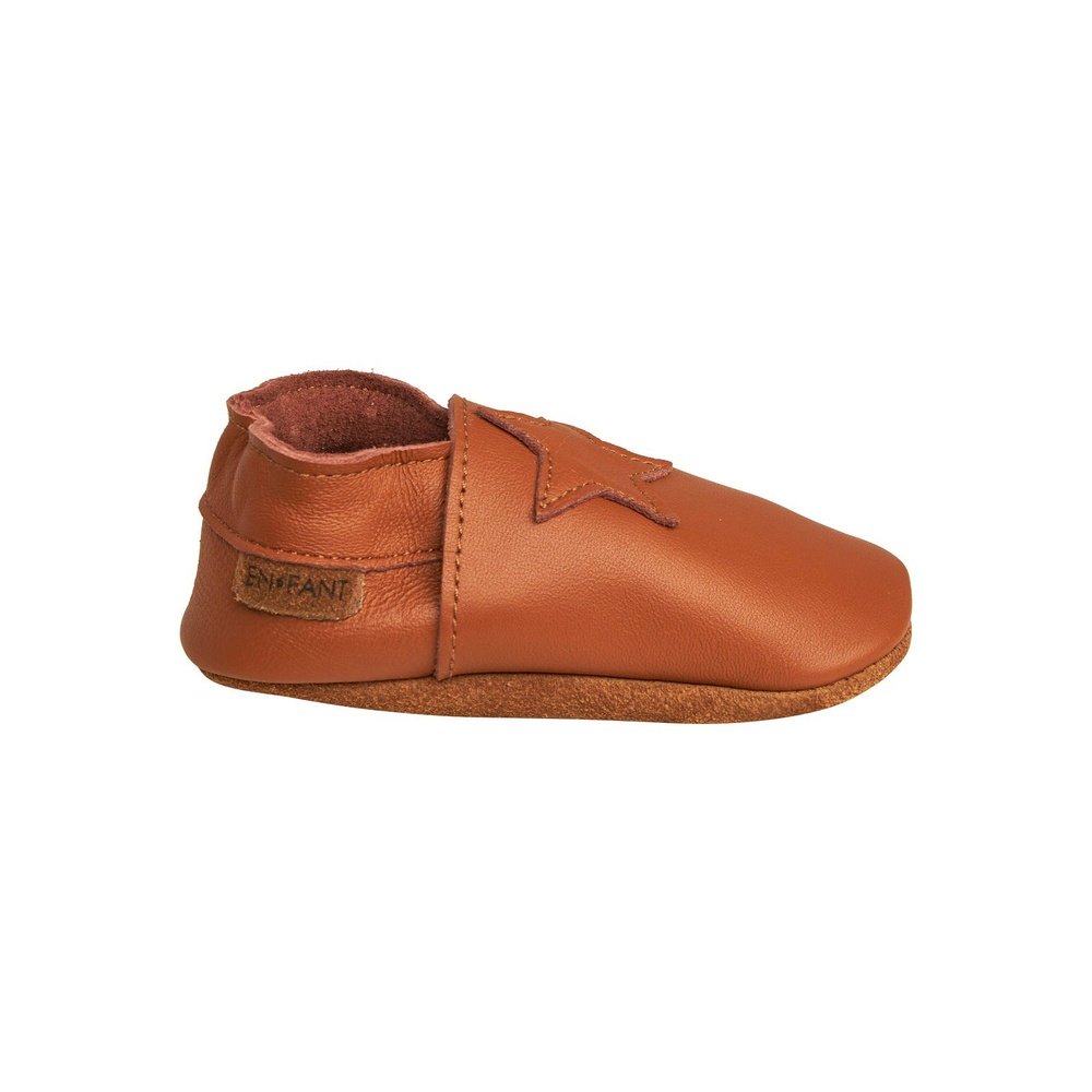CHAUSSURES BÉBÉ EN CUIR - COGNAC ÉTOILE