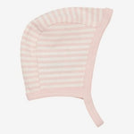 BONNET POUR PRÉMATURÉ 100% COTON BIO - RAYÉ ROSE/CRÈME