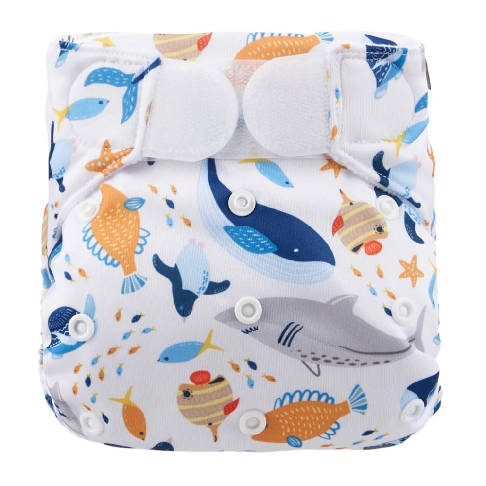 COUCHE DE BAIN AVEC VELCRO - ANIMAUX MARINS