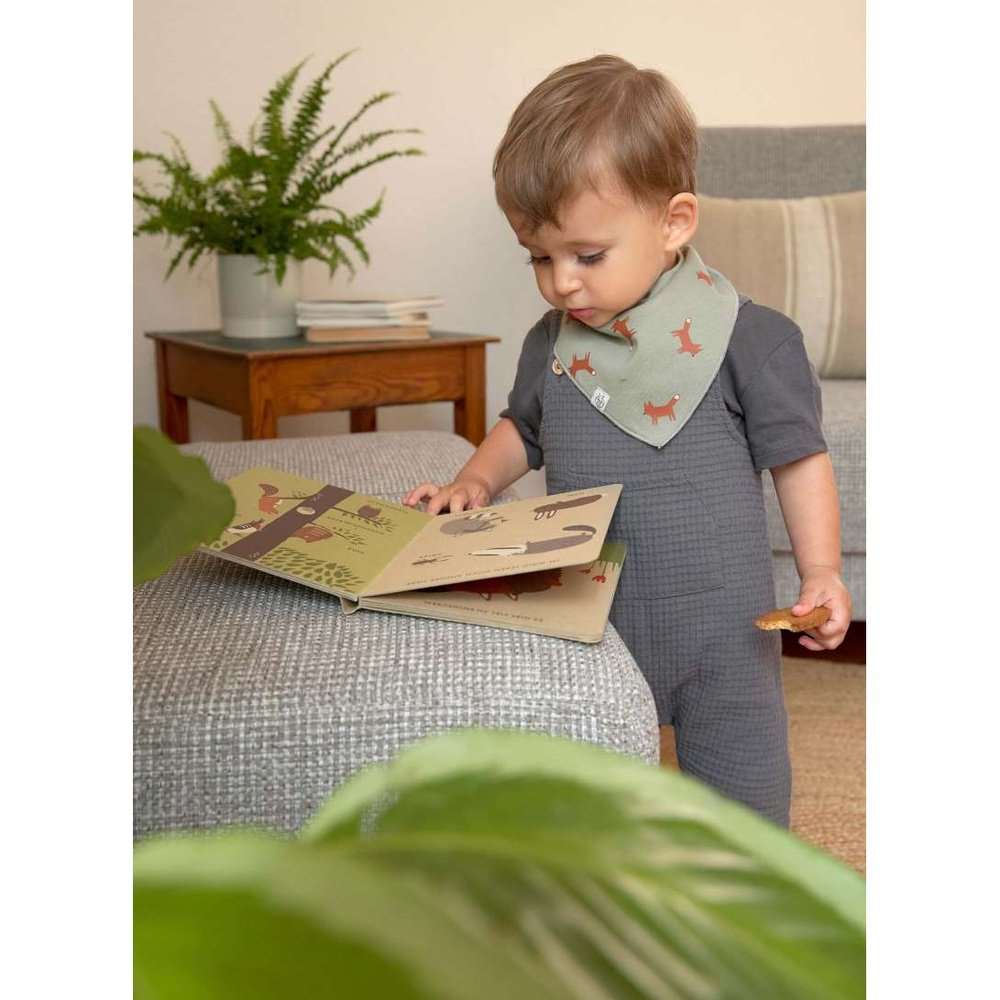 Bavoir triangle/bandana bébé motif Little Forest renard Lässig