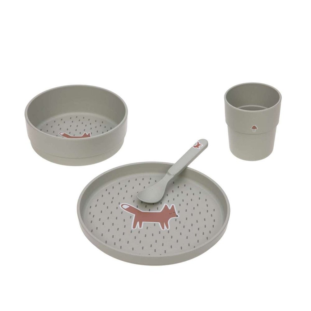 KINDERSERVICE ENFANT SET ASSIETTE-BOL-GOBELET-CUILLÈRE LITTLE FOREST RENARD Lässig