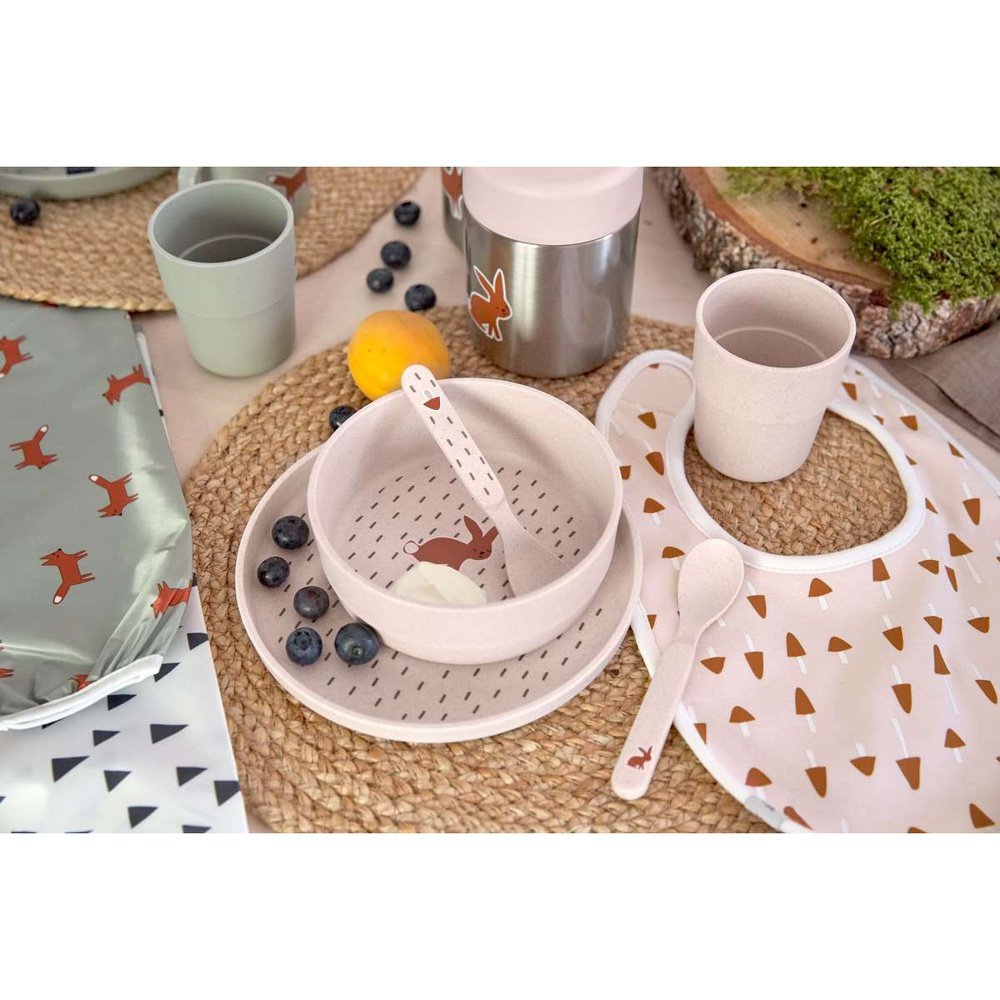 KINDERSERVICES ENFANT : ASSIETTE-BOL-GOBELET-CUILLÈRE LITTLE FOREST BUNNY Lässig
