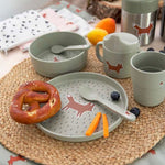 Service de vaisselle pour enfant : assiette, bol, gobelet, cuillère - Little Forest renard