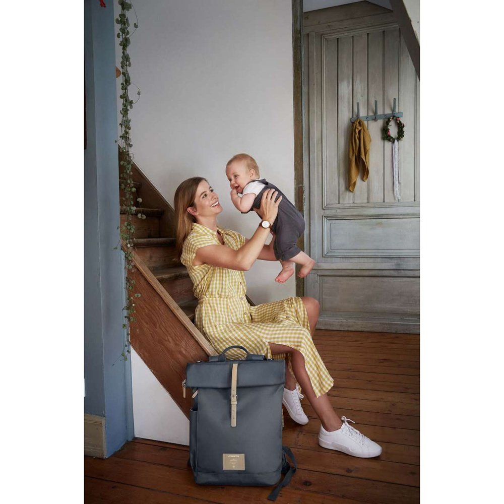 Sac à dos à langer roll-top anthracite Lässig