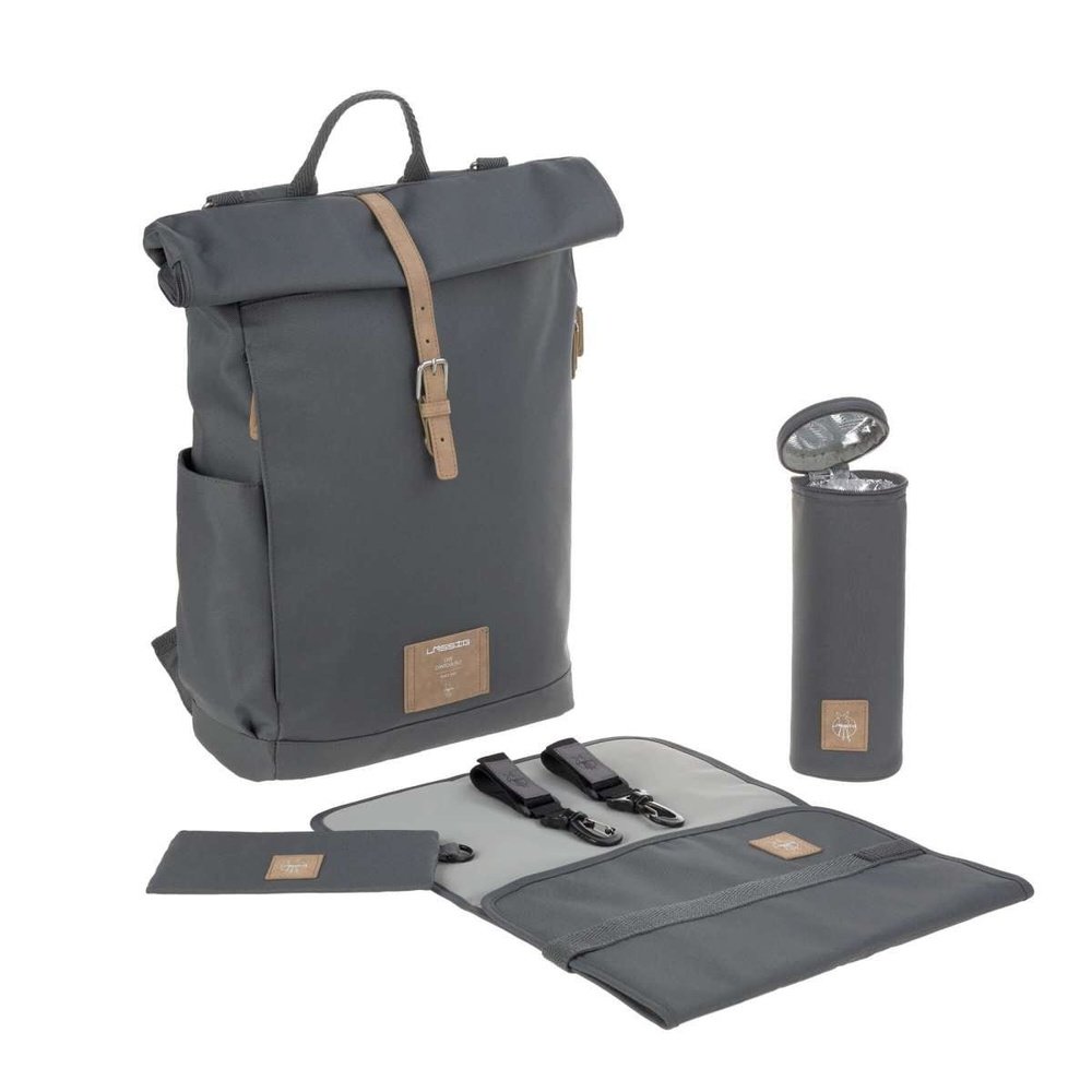 Sac à dos roll-top à langer anthracite Lässig