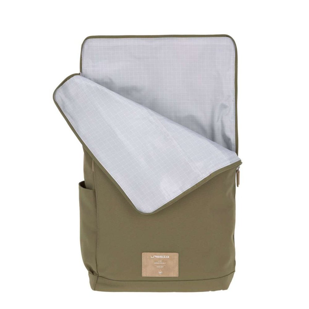 Sac à dos roll-top, sac à langer vert olive Lässig