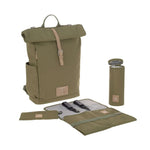 Sac à dos roll-top sac à langer couleur olive Lässig
