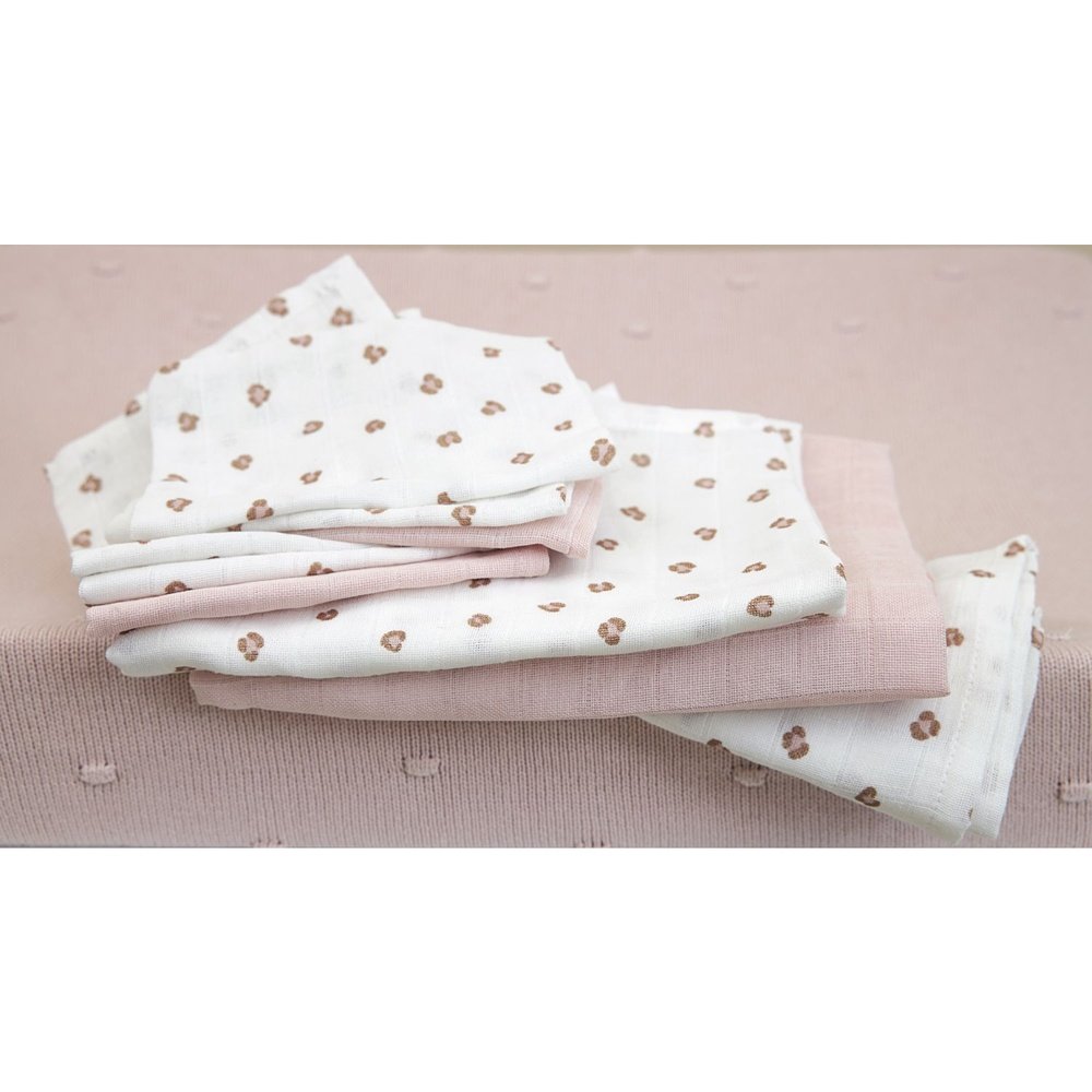 LANGES HYDROPHILES 3 PACK MINI PANTHÈRE ROSE PÂLE