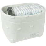 PANIER POUR COMMODE MOYEN NŒUDS BLANC CASSÉ