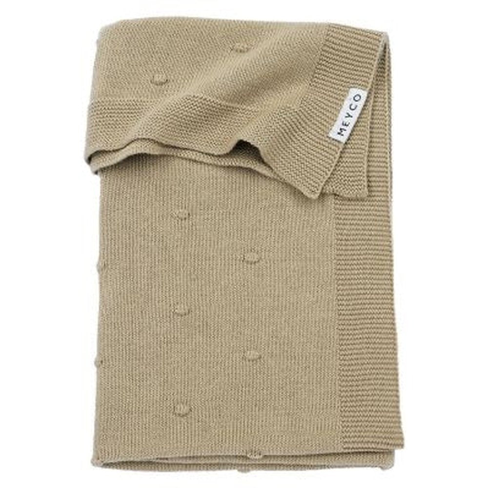 COUVERTURE MINI NŒUDS SABLE 75X100 CM 100 % COTON