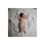 MUSHIE Grenouillère côtelée nouée pour bébé - rose poudré