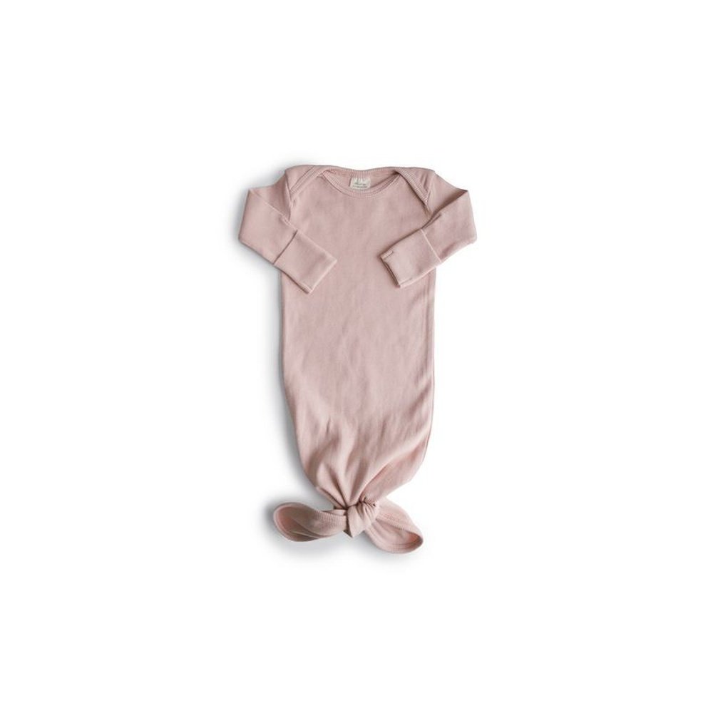 MUSHIE GRENOUILLÈRE CÔTELÉE NOUÉE POUR BÉBÉ - ROSE PÂLE