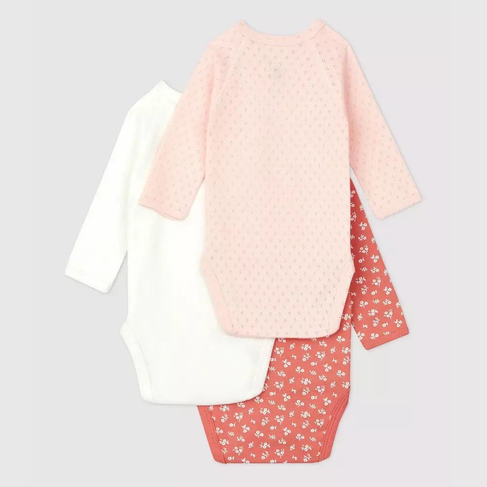 Lot de 3 bodies bébé en coton bio