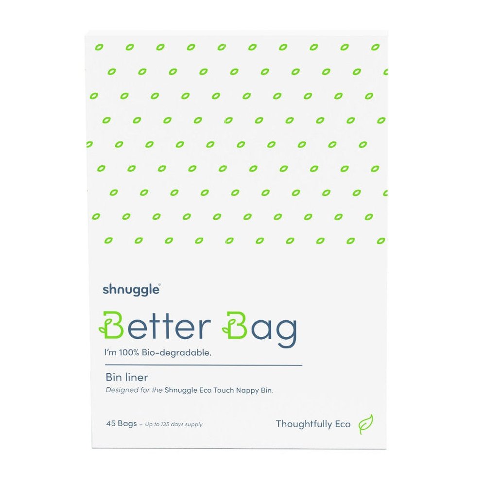 SHNUGGLE SACS POUR POUBELLE À COUCHES 100 % BIODÉGRADABLES 45 PIÈCES