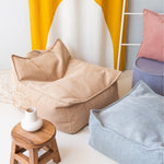 Fauteuil pouf brun sucre