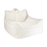 Fauteuil pouf blanc crème