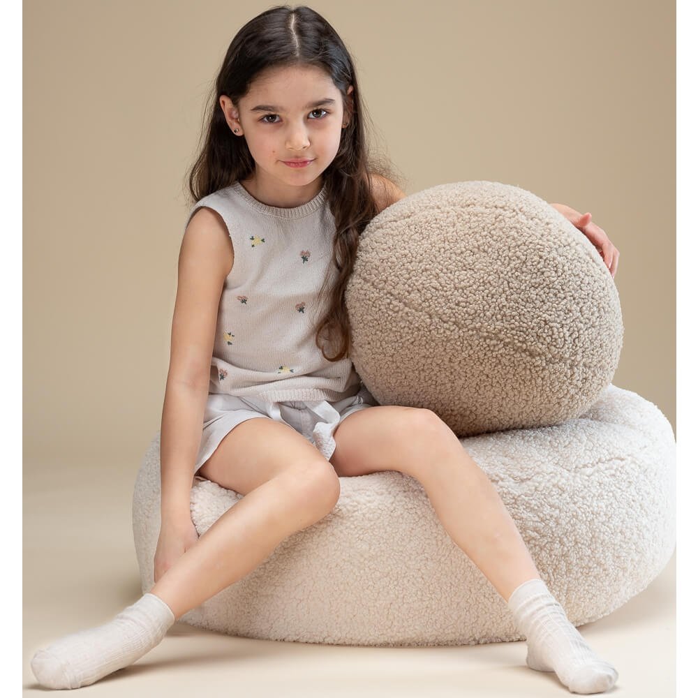 POUF ROND - OTTOMAN BLANC CRÈME