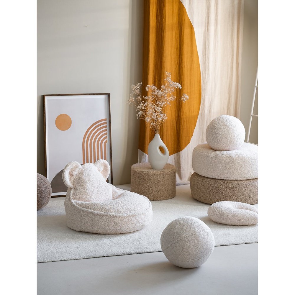 POUF ROND - OTTOMAN BLANC CRÈME