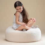 POUF ROND - POUF BLANC CRÈME