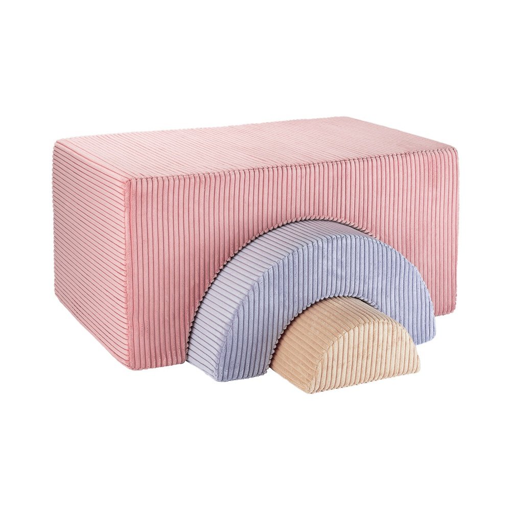 Coffret de jeu arc-en-ciel en mousse rose