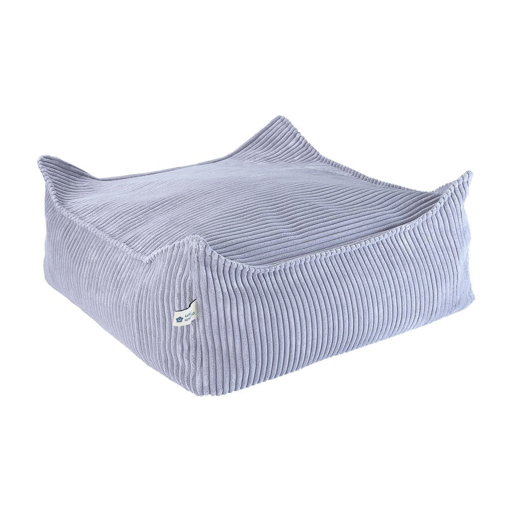Pouf carré bleu myrtille