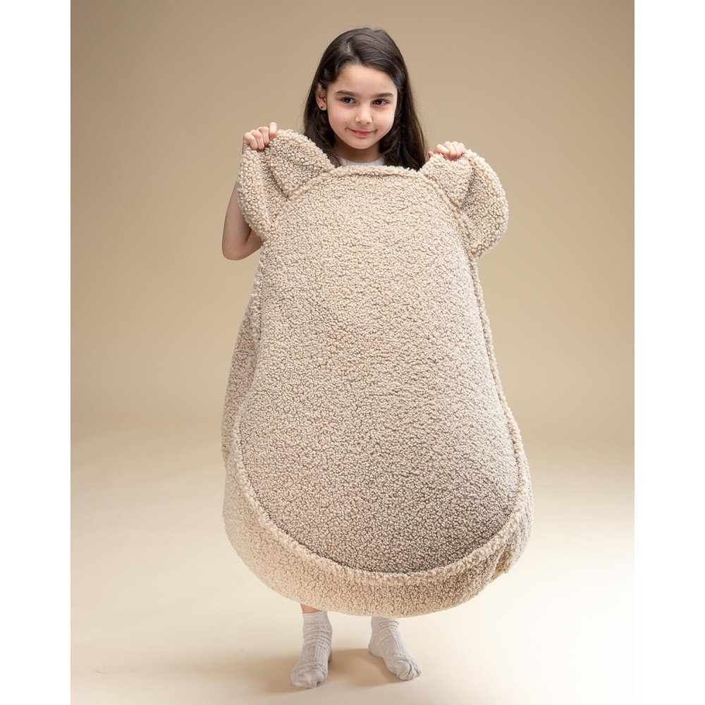 POUF OURSON - BISCUIT